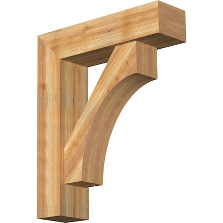 Westlake Block Rough Sawn Bracket W/ Offset Brace, Western Red Cedar, 8W X 30D X 36H